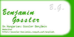 benjamin gossler business card